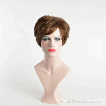 2018 hot natural kinky curly Synthetic hair brown wig for women